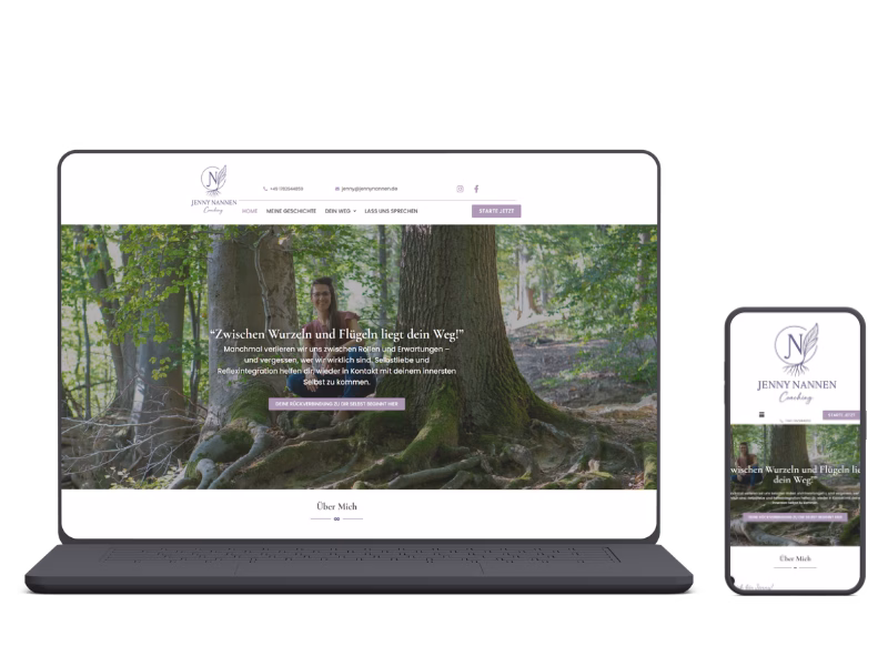 Jenny Nannen Coaching Website Mockup